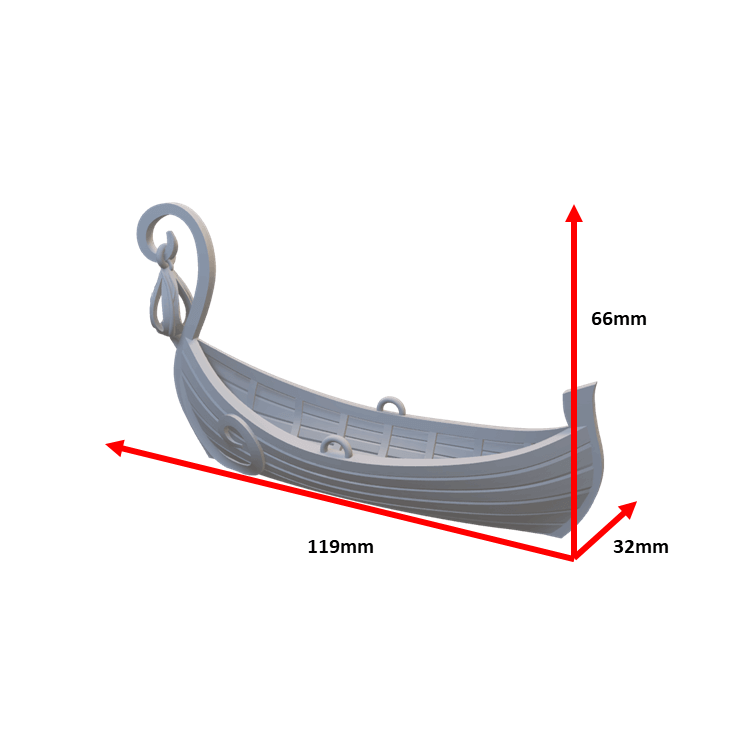 Elfen Ruderboot mit Paddeln für Tabletop Spiele