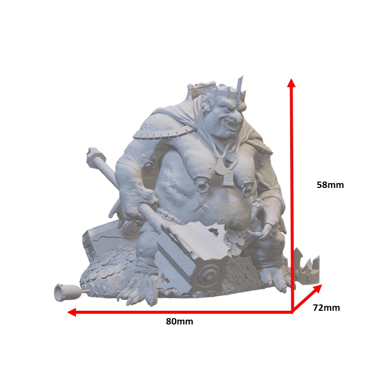 Horde Ruler Fantasy Kriegsanführer mit Abmessung