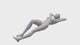 Woman in bikini lying on her back - miniature figure