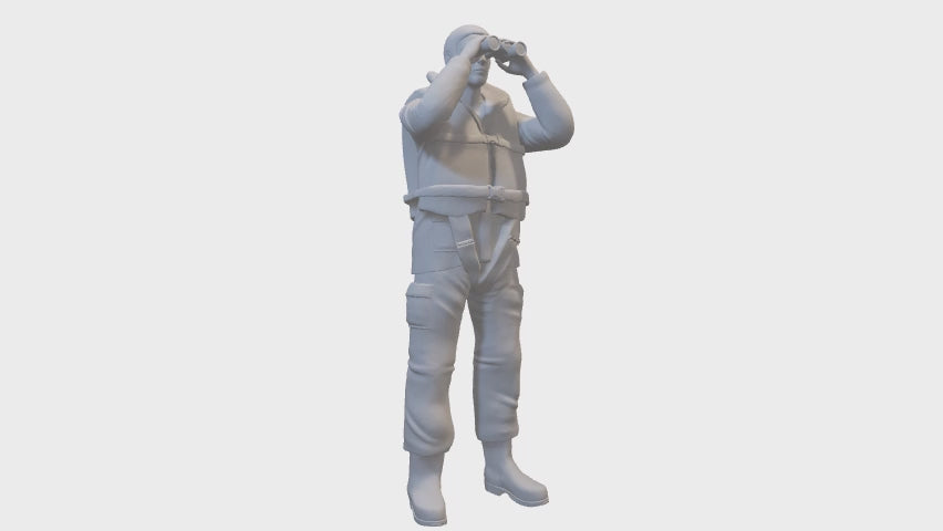 Distress rescuer with binoculars - miniature figure