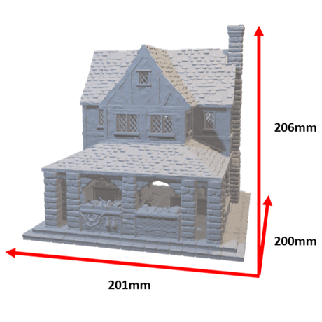 Kleines Markthaus, perfekt für mittelalterliche Tabletop-Abenteuer