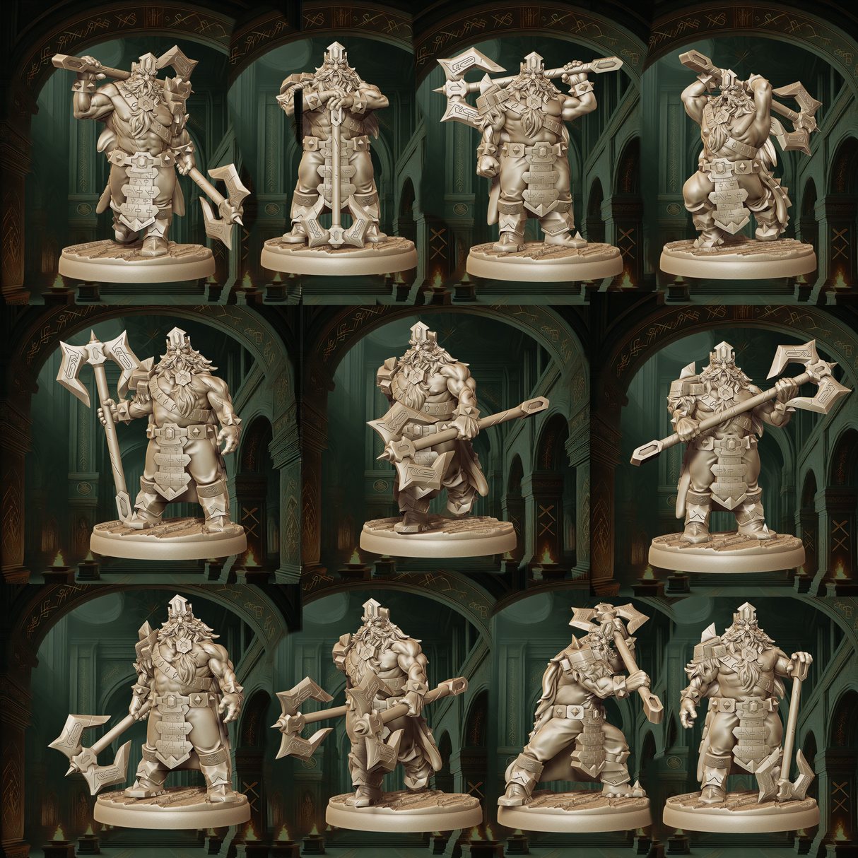 Dwarf Warriors – Tabletop Miniatures – 32mm