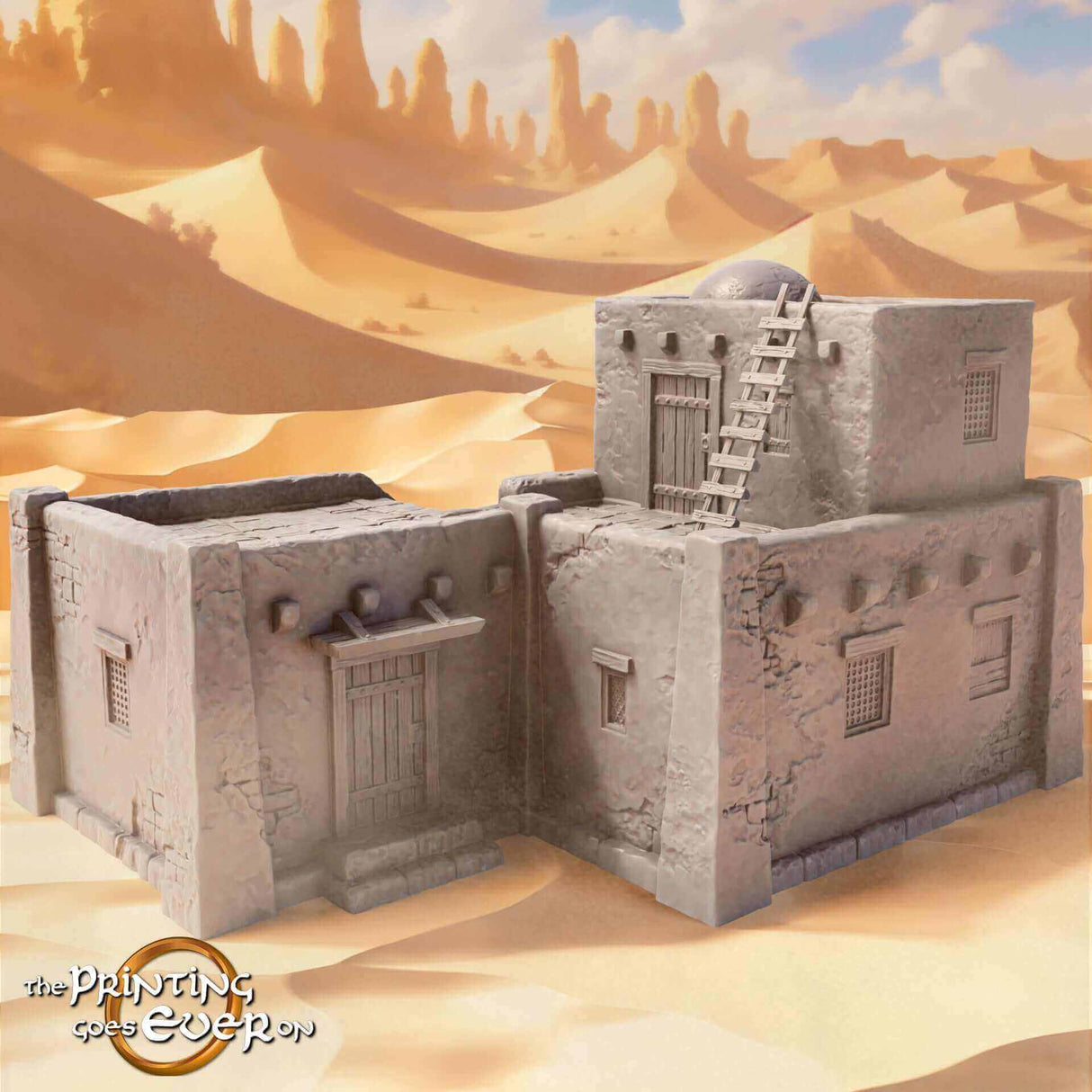 3x Adobe houses - clay house - tabletop terrain as a bundle 